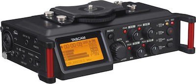 Tascam DR70D Multichannel Battery Powered/Electric Portable Audio Digital Recorder Phantom Power with Memory Card and USB Power Supply for 6 Hours Recording