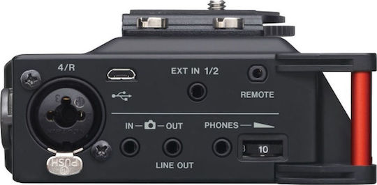 Tascam DR70D Polyphonic Digital Portable Recorder Battery/Power for Recording on Memory Card with Recording Duration 6 Hours, Phantom Power and USB Power Supply