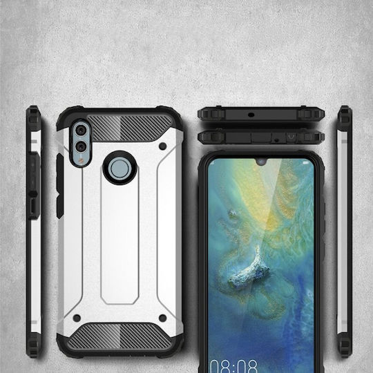 Hurtel Umschlag Rückseite Kunststoff Silber (Huawei P Smart 2019 / Ehre 10 Lite)
