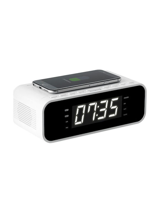 Thomson Radio/Clock with USB Charge Ceas Digital de Masă cu Alarmă, Radio și Încărcare Wireless Alb CR221I