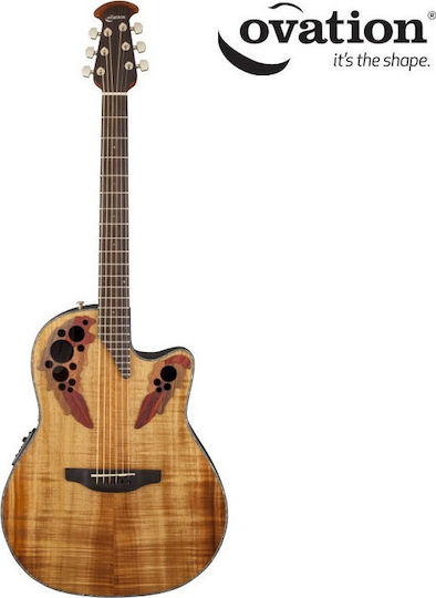 Ovation Ηλεκτροακουστική Κιθάρα Celebrity Elite Plus, Mid-Depth Cutaway Cutaway Natural