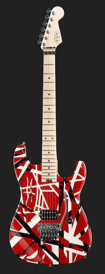 EVH Striped Series Electric Guitar Stratocaster with H Pickup Configuration Red with Black Stripes