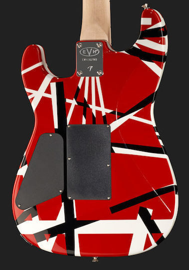 EVH Striped Series Electric Guitar Stratocaster with H Pickup Configuration Red with Black Stripes