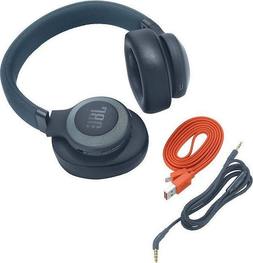 JBL E65BTNC Wireless / Wired Over Ear Headphones with 24 hours of Operation Blue
