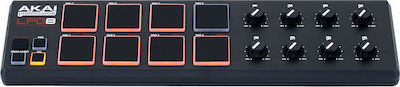 Akai Proffesional Midi Controller LPD-8-V2 USB σε Μαύρο Χρώμα