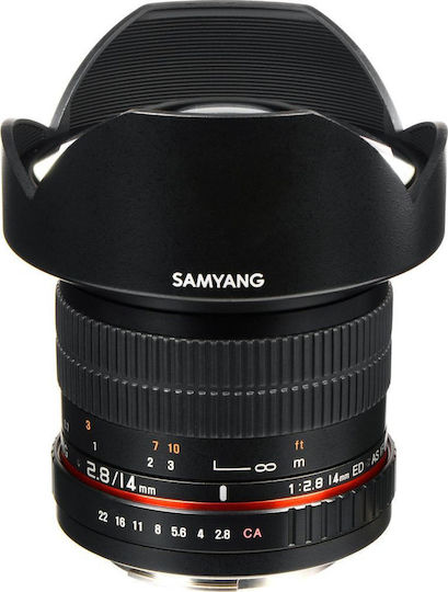 Samyang Full Frame Camera Lens 14mm F2.8 ED AS IF UMC Fisheye for Canon EF Mount Black