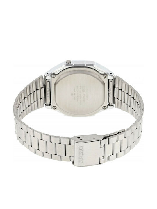 Casio Vintage Iconic Digital Men's Watch 36.3mm Battery with Silver Metal Bracelet