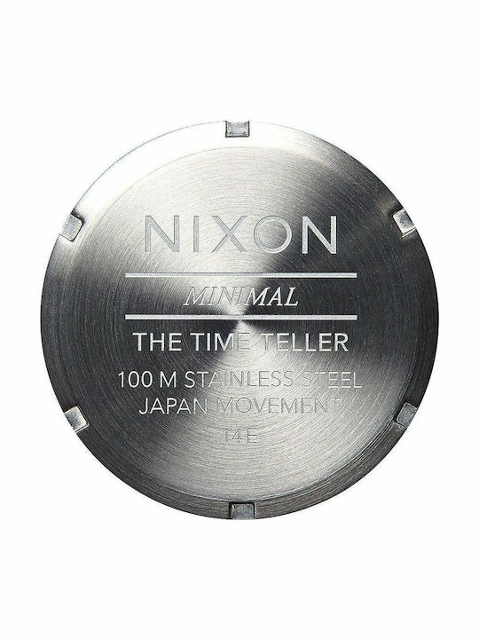 Nixon Ανδρικό Ρολόι 37mm Μπαταρίας με Ασημί Μεταλλικό Μπρασελέ