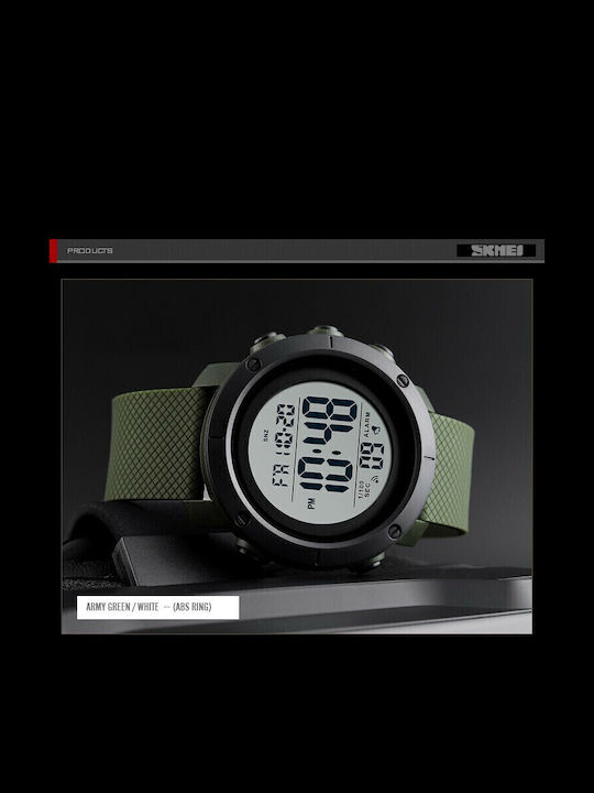 Skmei 1426 Ψηφιακό Ανδρικό Ρολόι 46mm Μπαταρίας με Καουτσούκ Λουράκι Green/White
