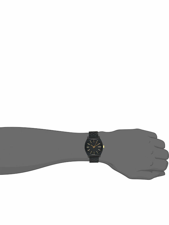 Nixon Ανδρικό Ρολόι 37mm Μπαταρίας με Μαύρο Μεταλλικό Μπρασελέ