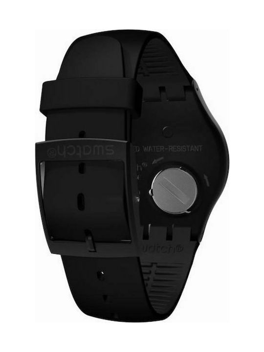 Swatch Ανδρικό Ρολόι 37mm Μπαταρίας με Μαύρο Καουτσούκ Λουράκι