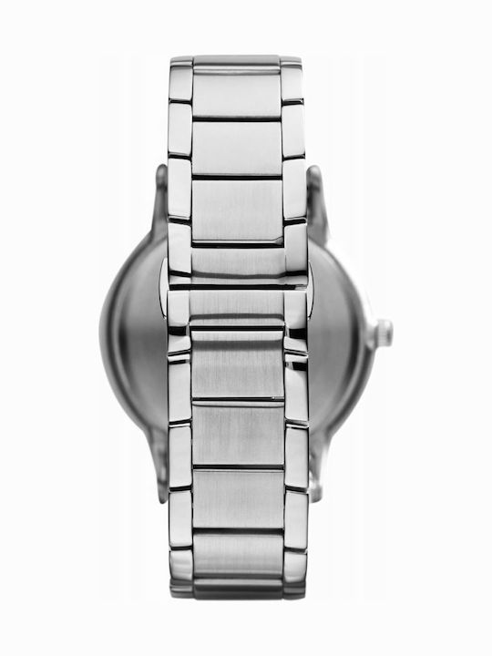 Emporio Armani Renato Men's Watch 43mm Battery with Silver Metal Bracelet
