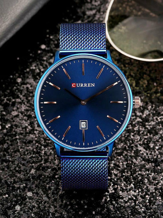 Curren Men's Watch 41mm Battery with Metal Bracelet Blue