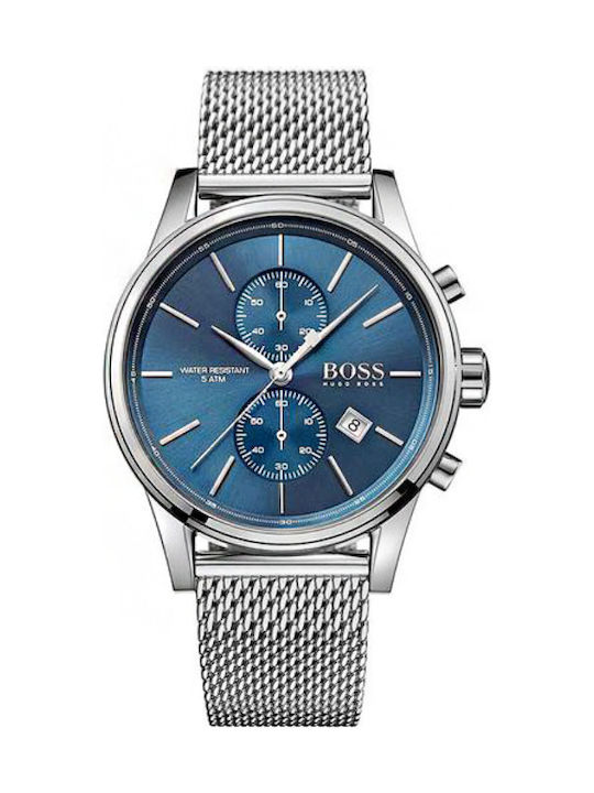 Boss Jet Herrenuhr 41mm Chronograph Batterie mit Silber Metallarmband