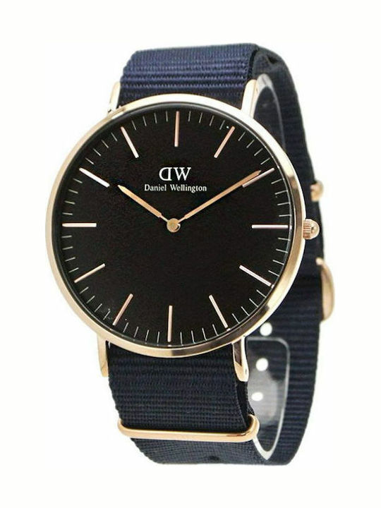 Daniel Wellington Classic Bayswater Men's Watch 40mm Battery with Blue Fabric Strap