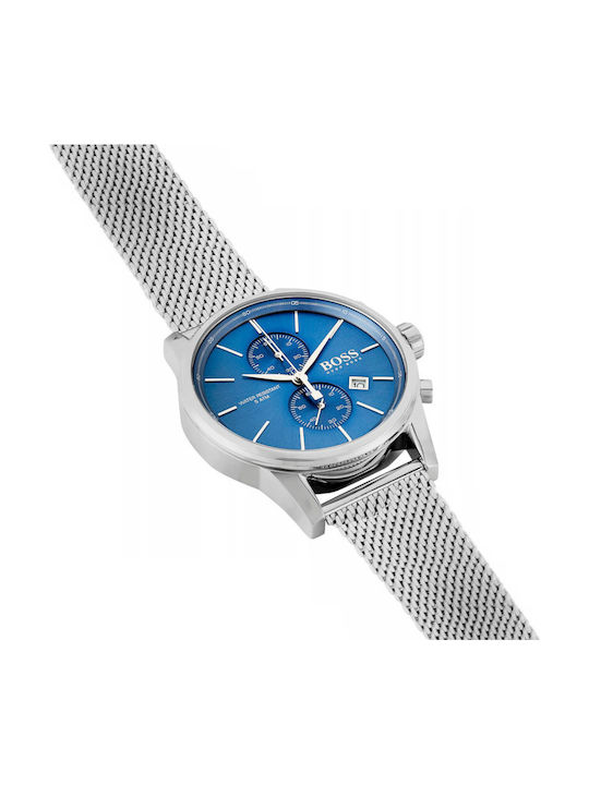 Boss Jet Herrenuhr 41mm Chronograph Batterie mit Silber Metallarmband