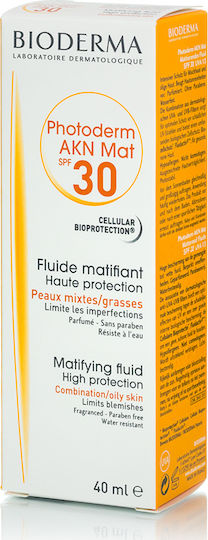 Biodrerma Photoderm AKN Mat SPF30 Αντηλιακή κρέμα για το Δέρμα με Τάση Ακμής