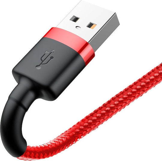 Baseus Cafule Braided USB to Lightning Cable Κόκκινο 3m (CALKLF-R09)