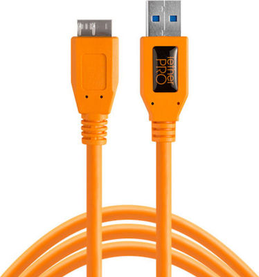 Tether Tools Tetherpro Regulär USB 3.0 auf Micro-USB-Kabel Orange 4.6m (CU5454) 1Stück