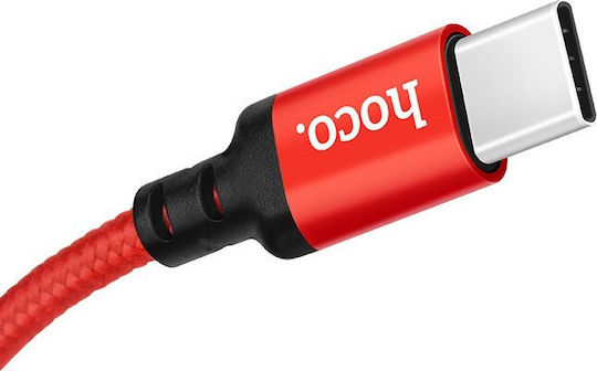 Hoco X14 High Speed Braided USB 2.0 Cable USB-C Male - USB-A 60W PD Red 2m HC-X14TR-2M