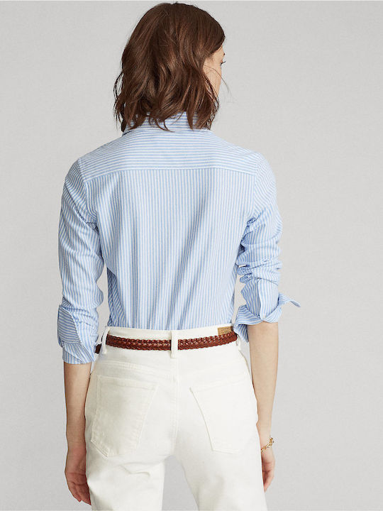 Women's Striped Long Sleeve Shirt Blue