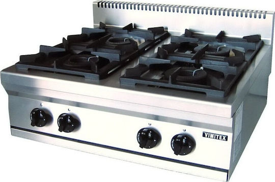 Vimitex Gewerblicher Kocher Vierfach 28kW 80x70x25cm