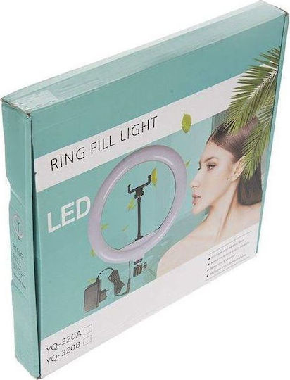 Andowl Ring Light 30cm 3200 - 5600K με Τρίποδο Δαπέδου και Βάση για Κινητό