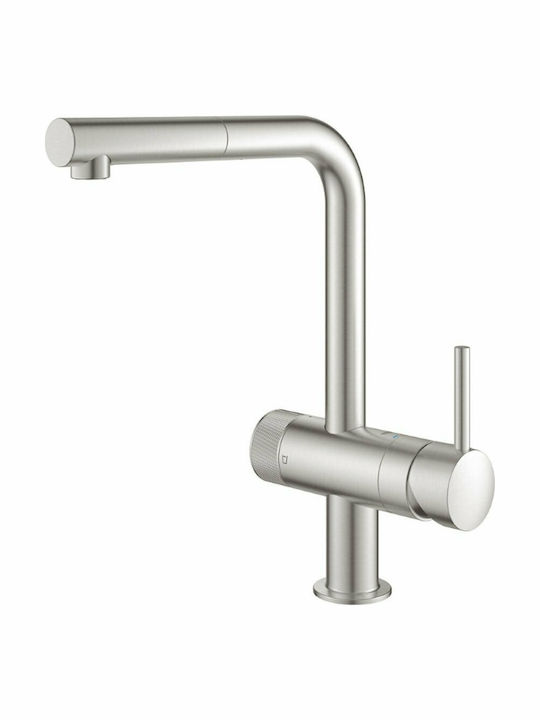 Grohe Minta Kitchen Counter Faucet with Detachable Shower Inox Super Steel