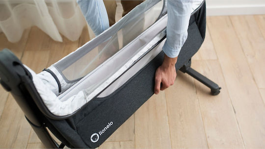 Lionelo Λίκνο Timon με Πλαϊνό Άνοιγμα και Ρόδες Graphite Grey