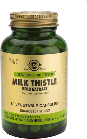 Solgar Milk Thistle Herb Extract 60 Vegetable Capsules