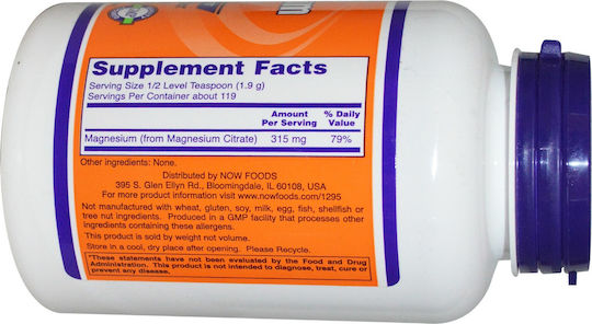 Now Foods Magnesium Citrate 227gr
