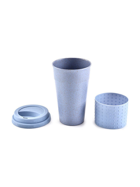 Tasse Bamboo mit Deckel Blau 300ml 1Stück