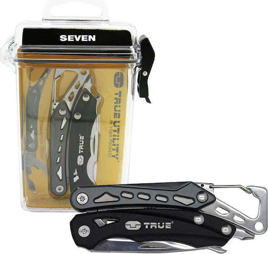 True Utility Seven Multitool Negru Cu Husă