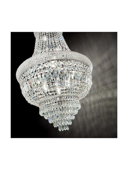 Ideal Lux Kronleuchter 10xE14 Ø52cm mit Kristallen Transparent 215969