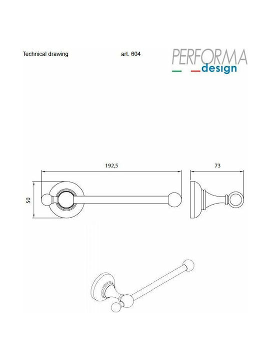 Performa Design Victoria 604 Χαρτοθήκη Επιτοίχια Μεταλλική Μπρονζέ