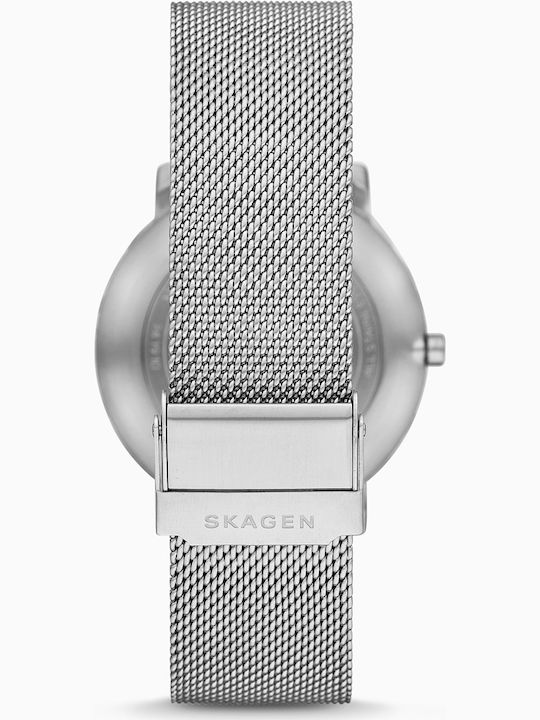 Skagen Colden Ανδρικό Ρολόι 40mm Μπαταρίας με Ασημί Μεταλλικό Μπρασελέ