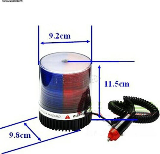 Car Beacon LED 12 / 24V Waterproof with Red / Blue Lighting