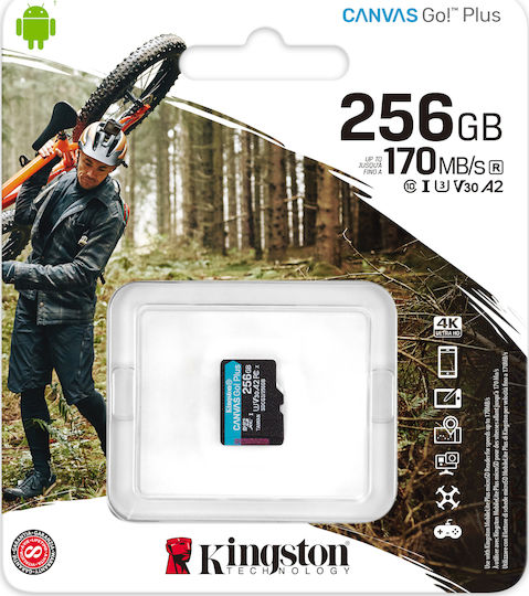 Kingston Canvas Go! Plus microSDXC 256GB Clasa 10 U3 V30 A2 UHS-I