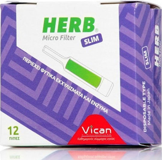 Vican Тръби за Цигари Herb 6mm Зелени 12 Броя
