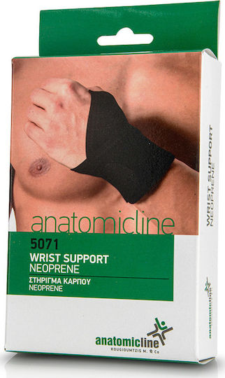 Anatomic Line 5071 Elastic Wrist Brace with Thumb and Strap in Black Colour 5071