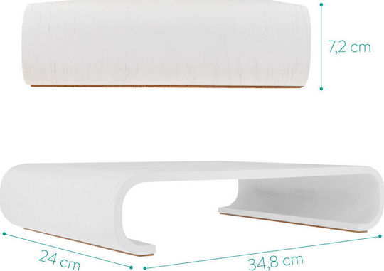 Navaris Wood Desktop Stand Monitor White