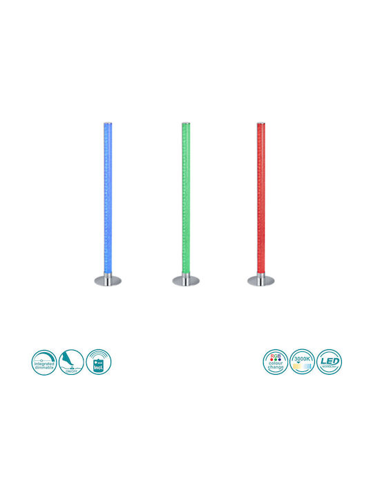 Trio Lighting Leia LED Floor Lamp H104xW18cm. with RGB Light 1000lm Silver