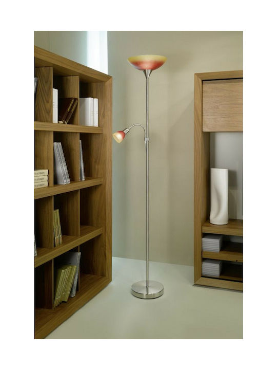 Eglo Up4 Floor Lamp H178xW25cm. with Socket for Bulb E27 Red