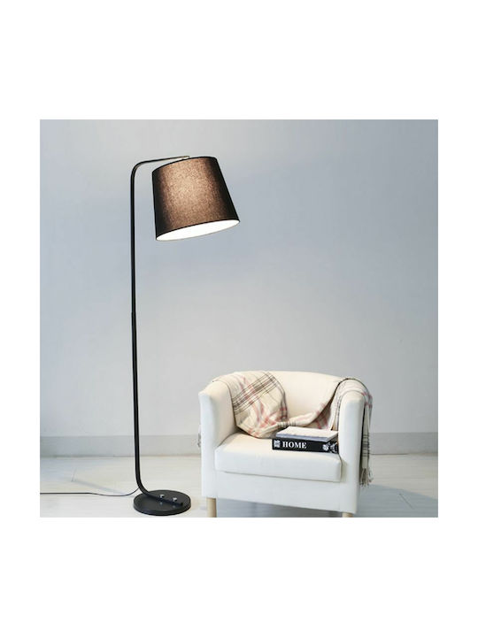 Viokef Cobbe Floor Lamp Height 164x48cm with E27 Lamp Bulb Base Black