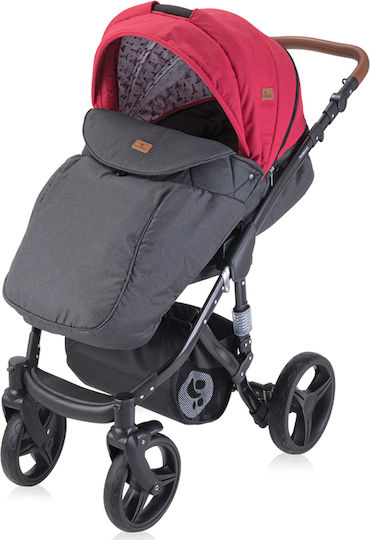 Lorelli Rimini Lighthouse Adjustable 2 in 1 Baby Stroller Suitable for Newborn Red & Black 21.8kg