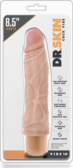 Blush Dr. Skin -Cock Vibe 10 Realistic Vibrator 21.6cm Beige