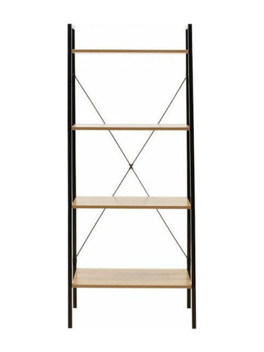 Bookcase Ramon Natural - Black 60x23x145.5cm