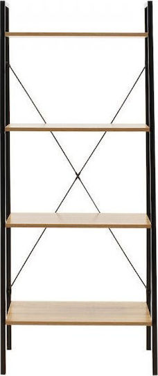 Bibliothek Ramon Natur-Schwarz 60x23x145,5cm