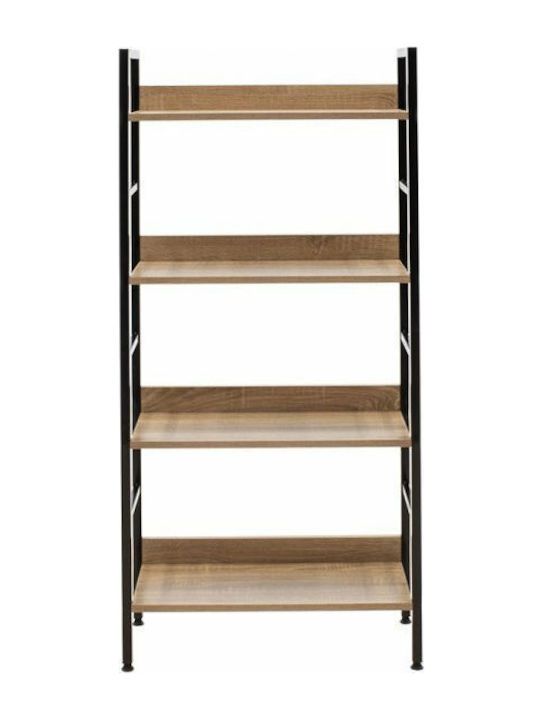 Bookcase Ramon Natural - Black 60x28x125.5cm
