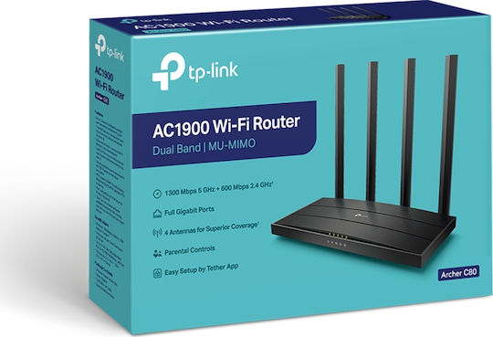 TP-LINK Archer C80 v1 Wireless Router Wi‑Fi 5 with 4 Gigabit Ports